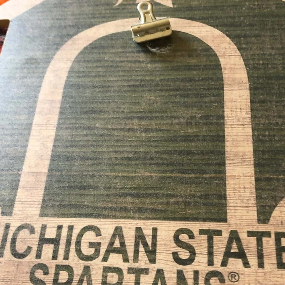Michigan State Spartans Wood Sign - Green and Natural